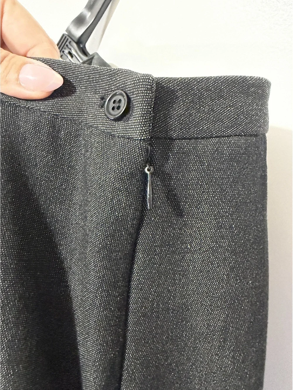 Max Studio Dark Grey School Girl Business Chic Pleated Hem Skirt Size 4